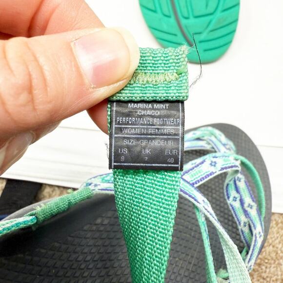 Chacos Mint Green/Gray ZX2 Sport Sandals Women's Size 9 EUC Arch Support Footbed - Picture 8 of 9
